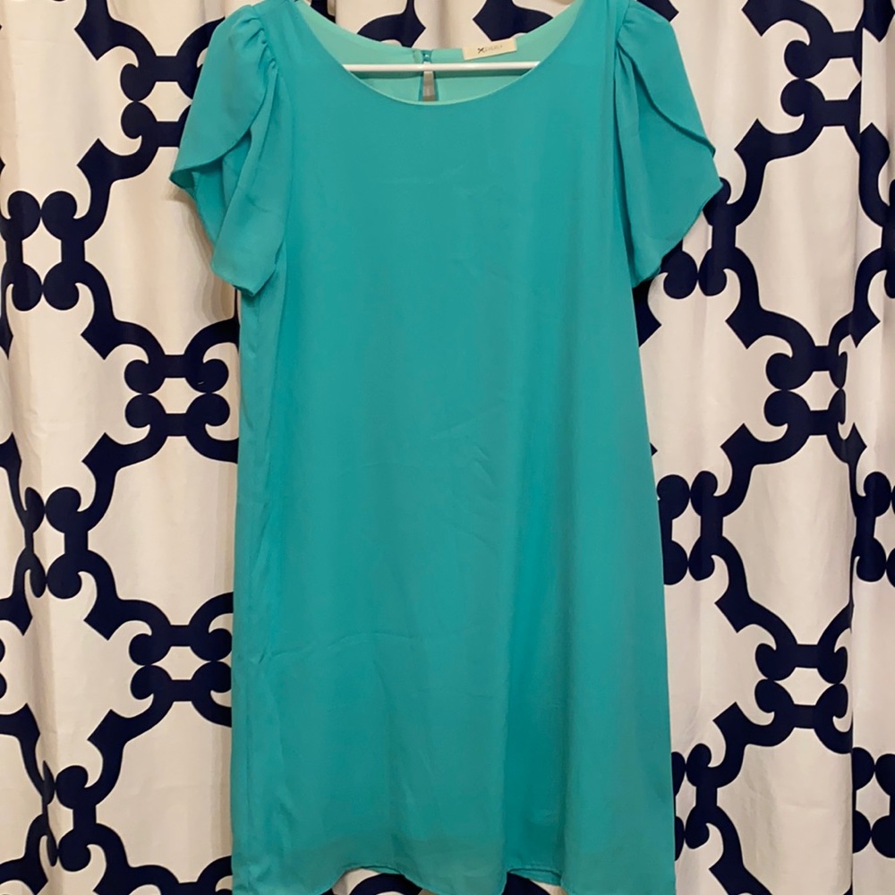 Mint green shirt sleeve dress